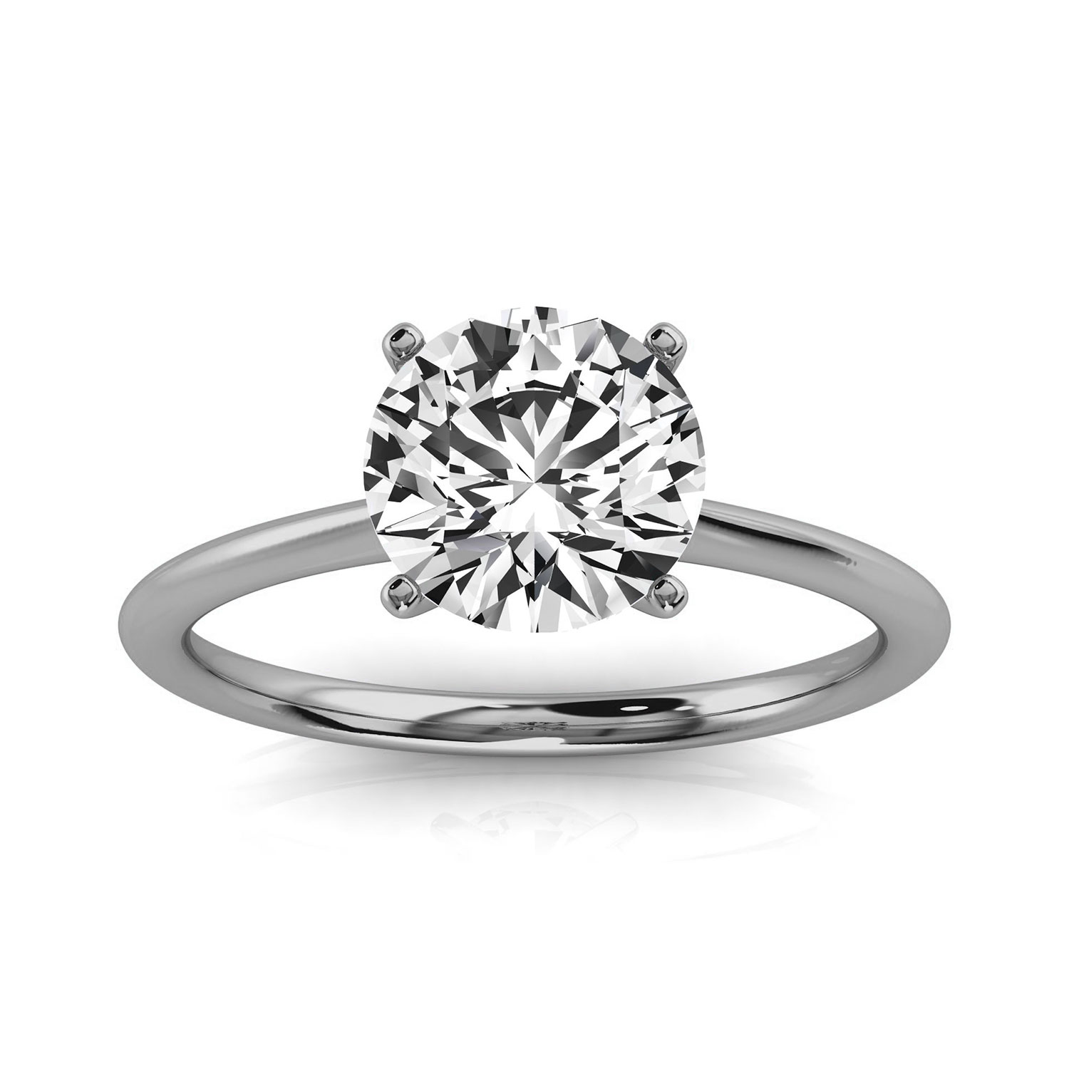 14K White Gold Reli Delicate 1.6 MM Solitaire Ring